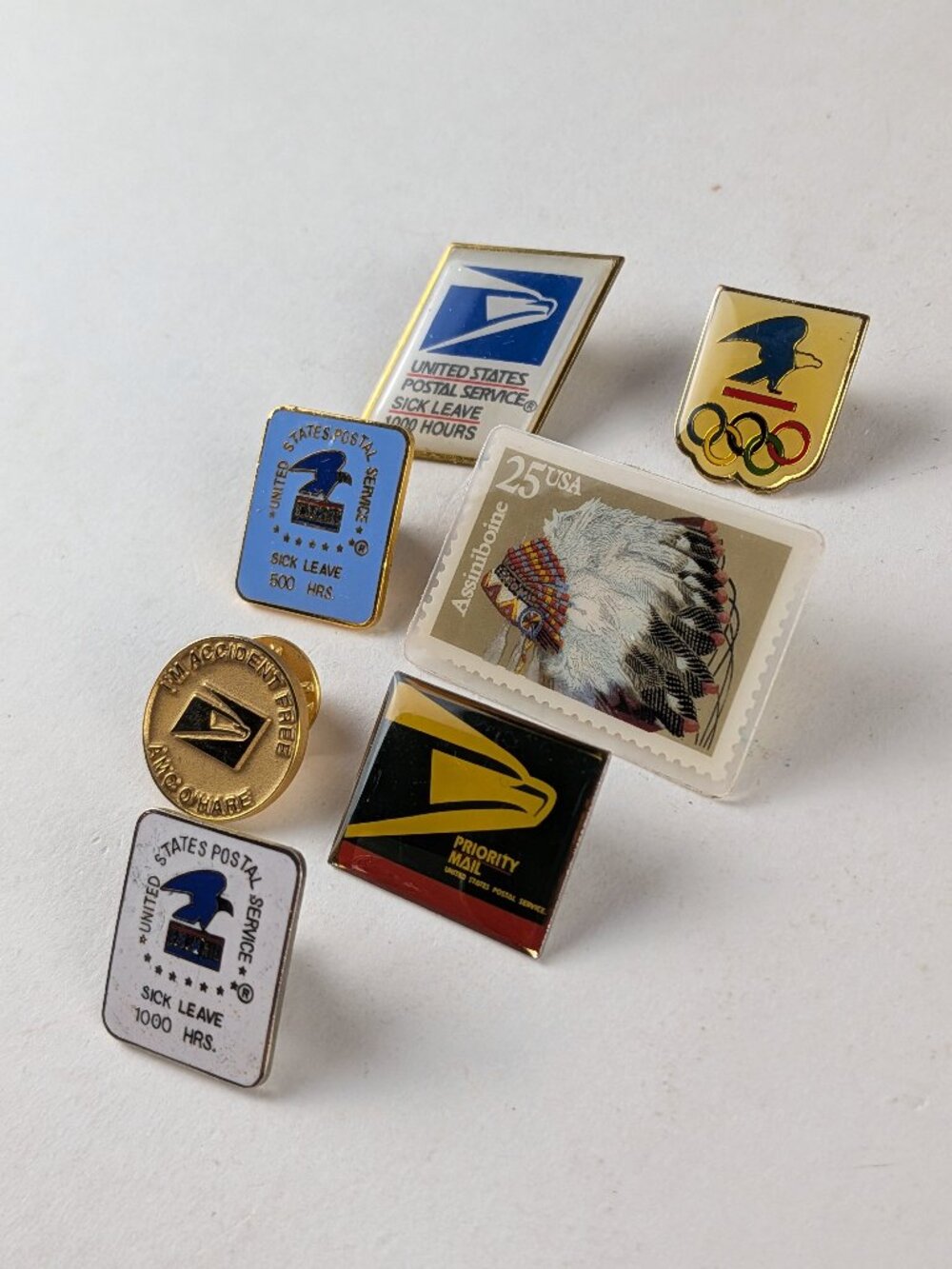 Vintage USPS Collectible Pin Lot x7